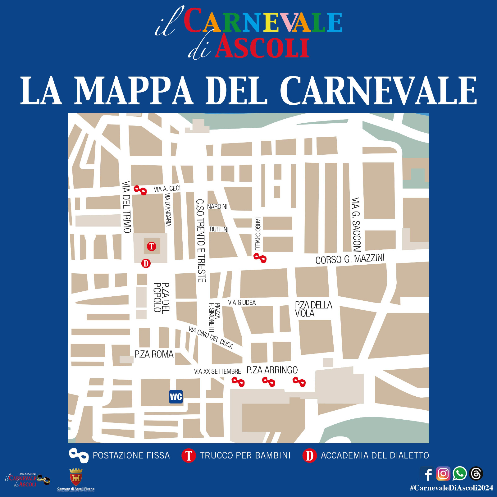 Mappa del Carnevale 2024
